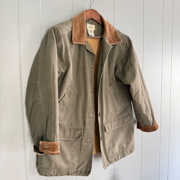 Vtg LL Bean Field Coat Barn Jacket Corduroy Collar M Fisherman Chore Coat OWY28 - Picture 13 of 13